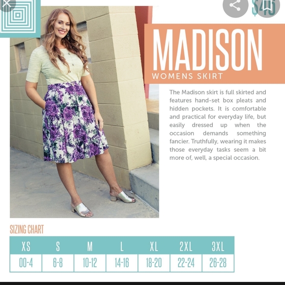 NWT lularoe Rose madison skirt, medium - Picture 8 of 8